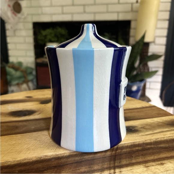 Rare Jonathan Adler PROZAC Vice Canister Striped Blue Jar Pot Porter - Picture 4 of 12